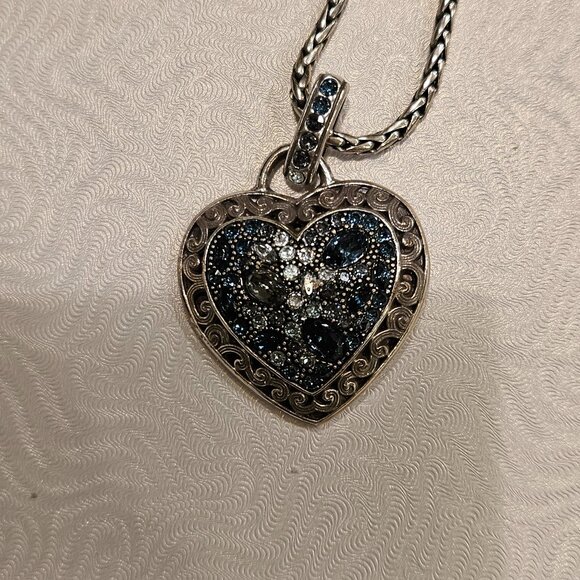 Brighton Crystal Voyage Blue Hues Heart Necklace - Picture 1 of 3